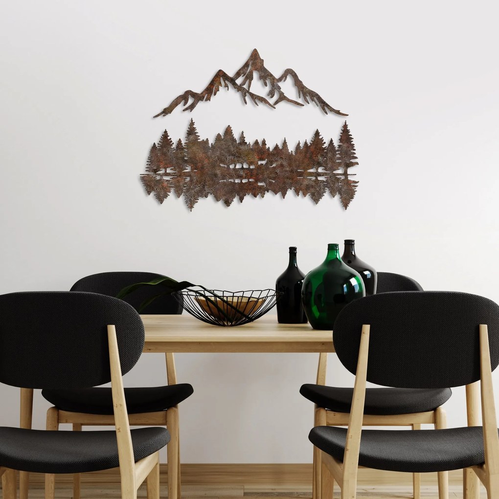 Nástenná kovová dekorácia Krajina 2 viacfarebná