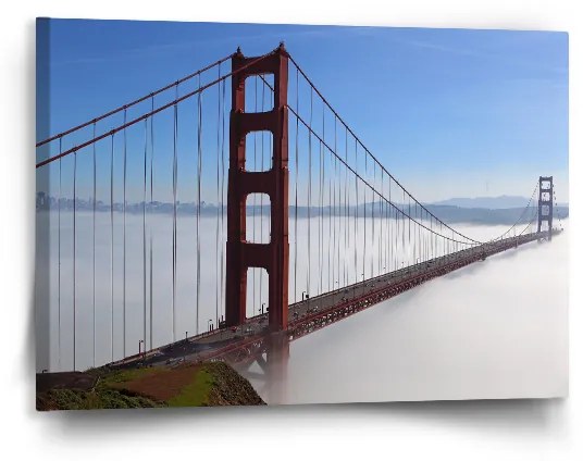 Sablio Obraz Golden Gate v hmle - 90x60 cm