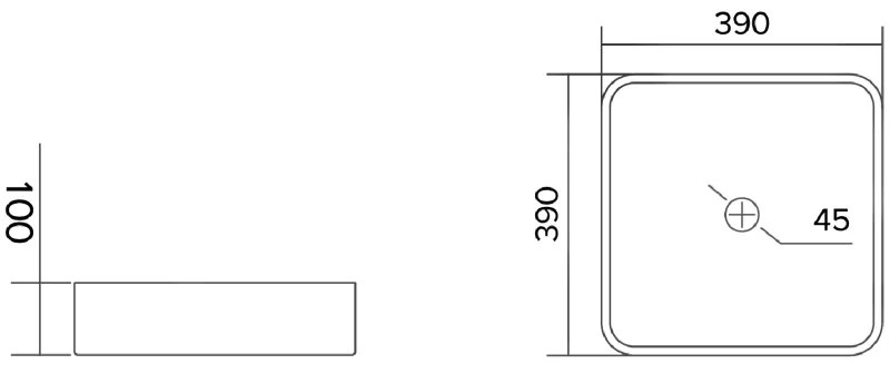 Mexen Nira, sklenené umývadlo na dosku 39 × 39 cm, čierna, 24203970