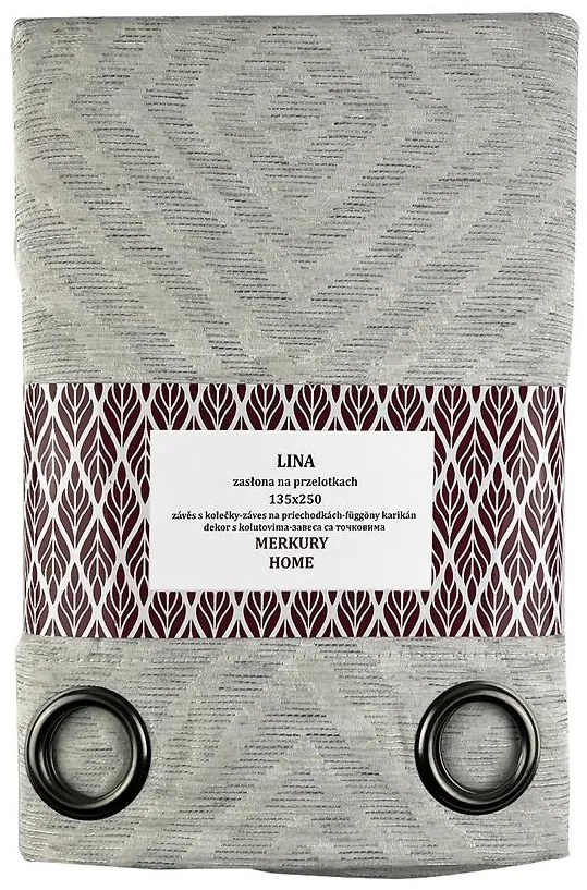 Záves Lina na priechodkách 135x250 ecru Merkury Home