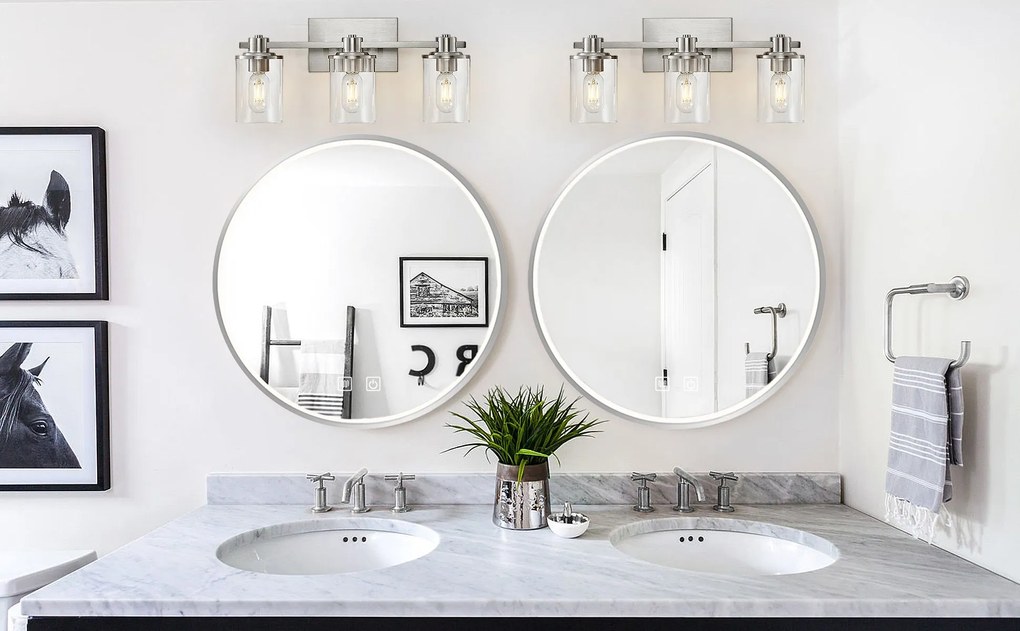 Tutumi Rea, LED kúpeľňové zrkadlo v kovovom ráme 80cm MMJ, brúsená oceľ, HOM-06507