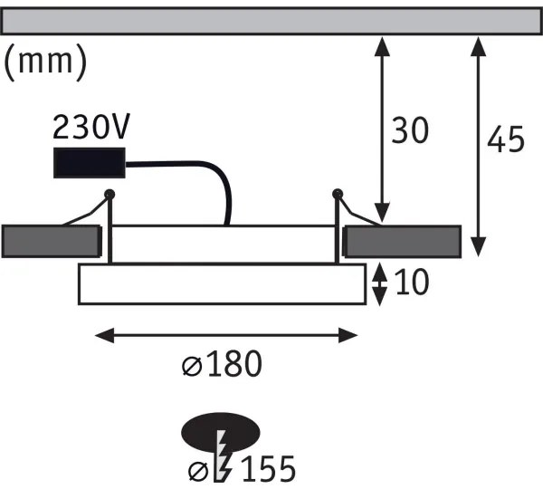 Paulmann 92946 - LED/11W IP23 Kúpeľňové podhľadové svietidlo AREO 230V