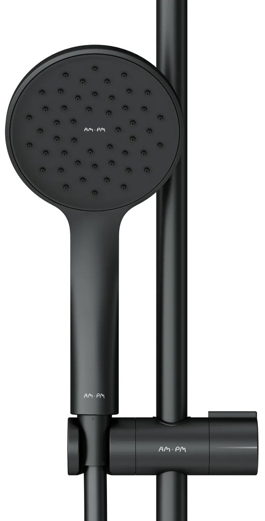 Ručná sprchová súprava AM.PM Hit F428TA46 s termostatickou sprchovou batériou, čierna
