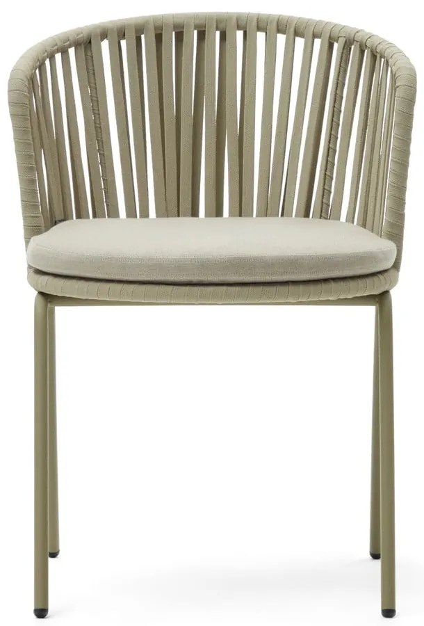 Béžová kovová záhradná stolička Saconca - Kave Home