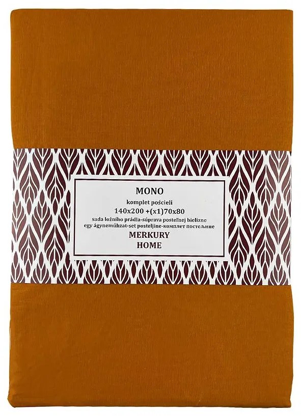 Obliečky Mono bavlna horčicová 140x200 + (1) 70x80 Merkury Home