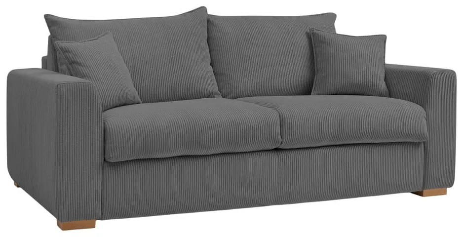 Sivá menčestrová rozkladacia pohovka 225 cm Augustin – Bobochic Paris