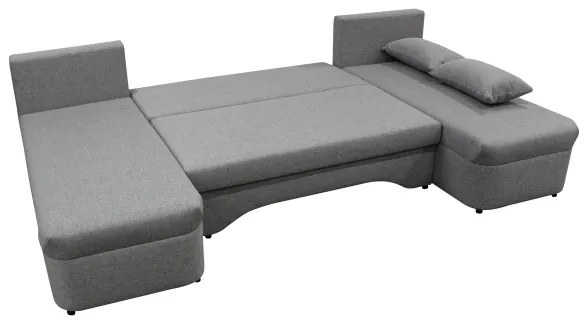 Univerzálna rozkladacia rohová sedacia súprava s úložným priestorom vo tvare U ALMEIDA sivá