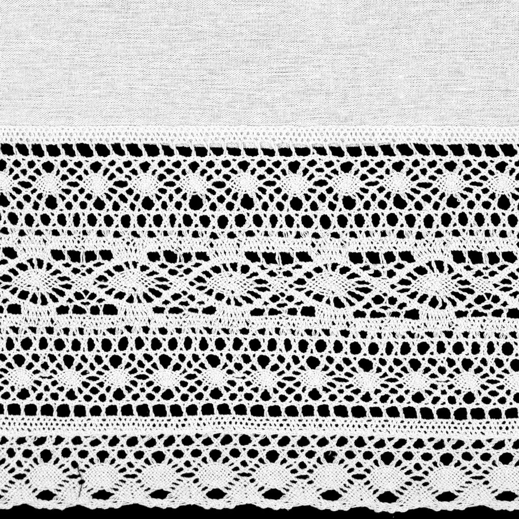 KRÁTKA ZÁCLONA NA PÚTKACH MADDELINE 150X35 CM BIELA