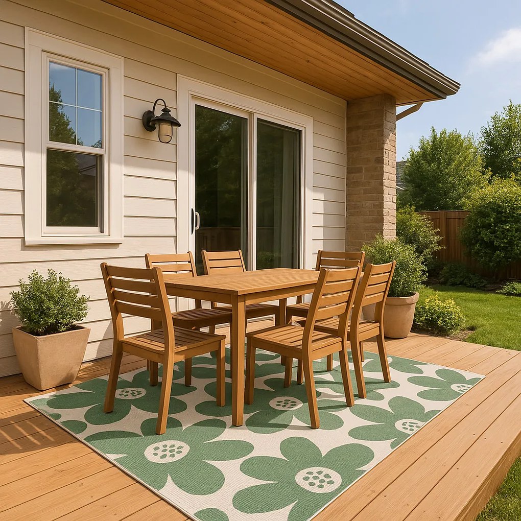 Kusový koberec Palma Natural 16823-460 - na von aj na doma, 80x150, zelená, chodba / predsieň, Balta