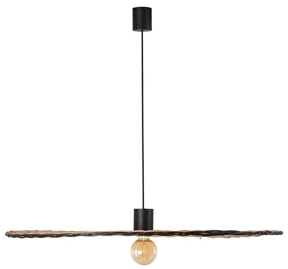 FARO 68590-70 - Luster na lanku COSTAS 1xE27/15W/230V pr. 100 cm čierna/ratan