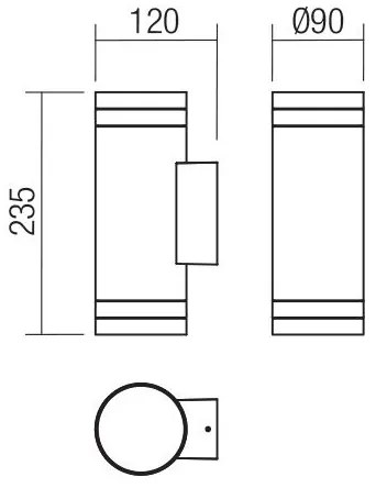 Redo 90518 - Vonkajšie nástenné svietidlo CARGO 2xGU10/28W/230V IP54 antracit