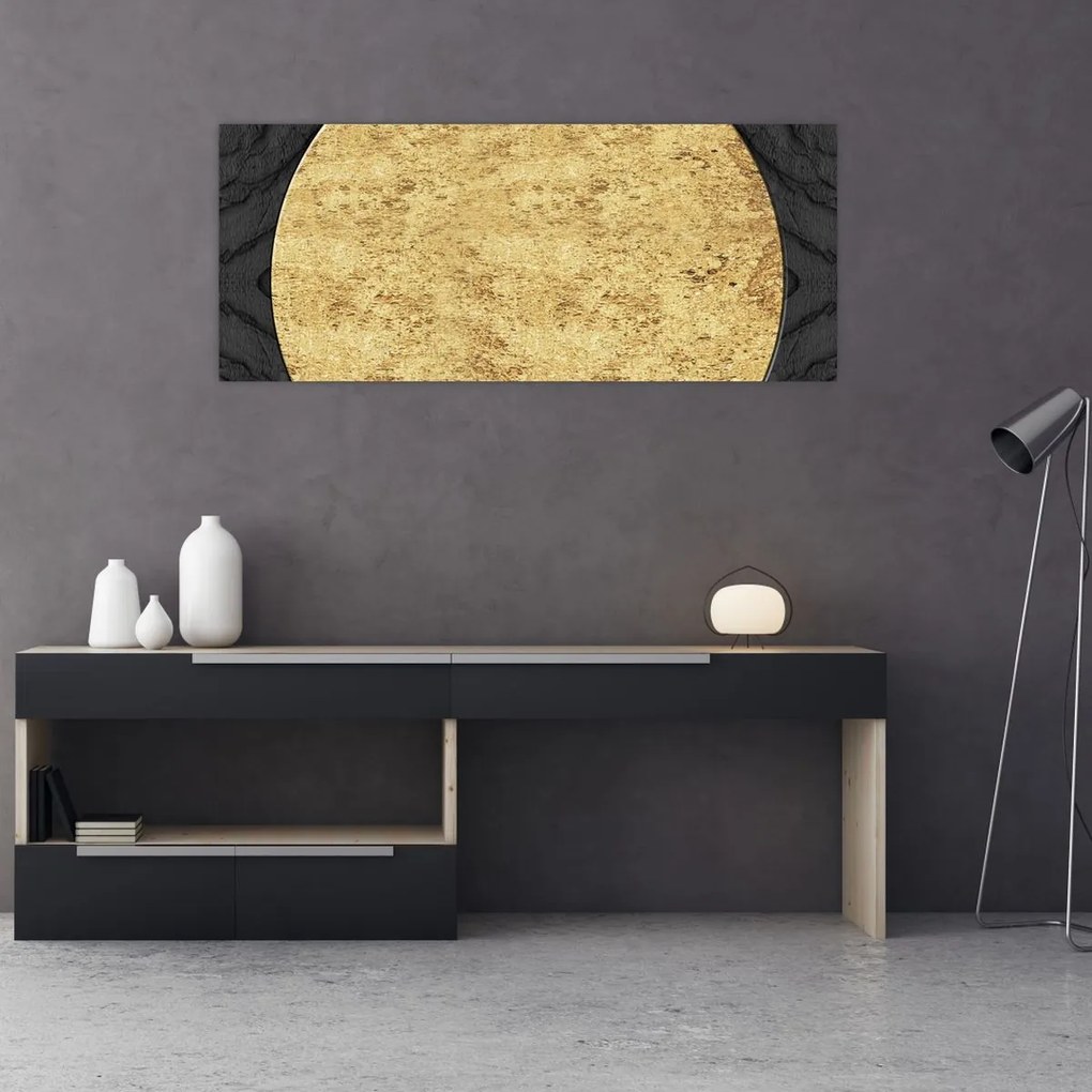 Obraz - Zlatá štruktúra N⁰2 (120x50 cm)