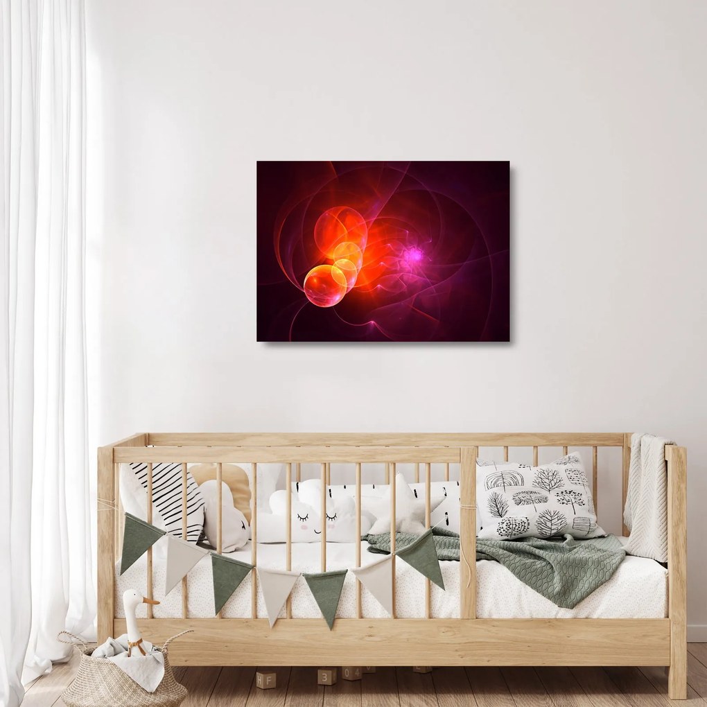 Moderný sklenený obraz ružovej abstrakcie (70x50 cm)