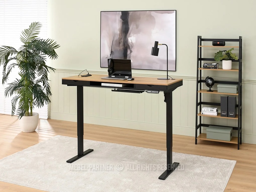 PC stolík Osto 140 (dub čierny + čierna). Akcia -18%. Vlastná spoľahlivá doprava až k Vám domov. 1109839