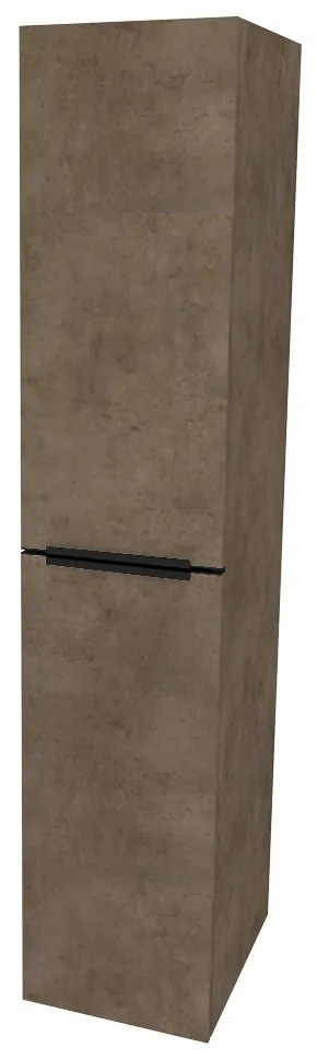 Mereo Mailo, kúpeľňová skrinka vysoká 170 cm, čierne madlo, Multidecor, Betón Chicago tmavosivý, MER-CN594LPBBCS2