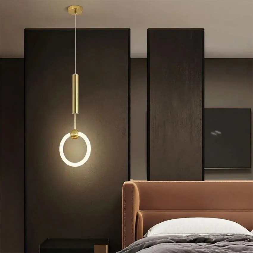 Toolight Toolight, LED závesné svietidlo 25x55cm, 10W, 3000K, LHJ059-CP1, zlatá matná, OSW-60031