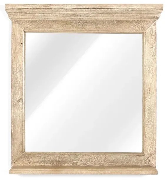 furniture-nabytek.cz - Masivní koupelnové zrcadlo z mangového dřeva, lakované, přírodní – 73×13×78 cm