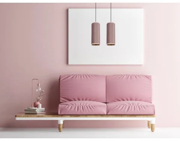 Luster na lanku AVALO 2xE27/60W/230V ružová/medená