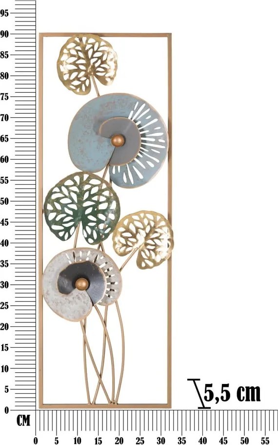 Nástenná kovová dekorácia Mauro Ferretti Gloth, 31,2 x 90 cm