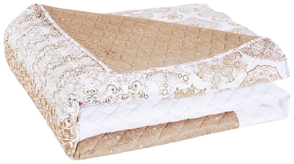Obojstranný prehoz na posteľ DecoKing Alhambra béžový/biely, velikost 170x210