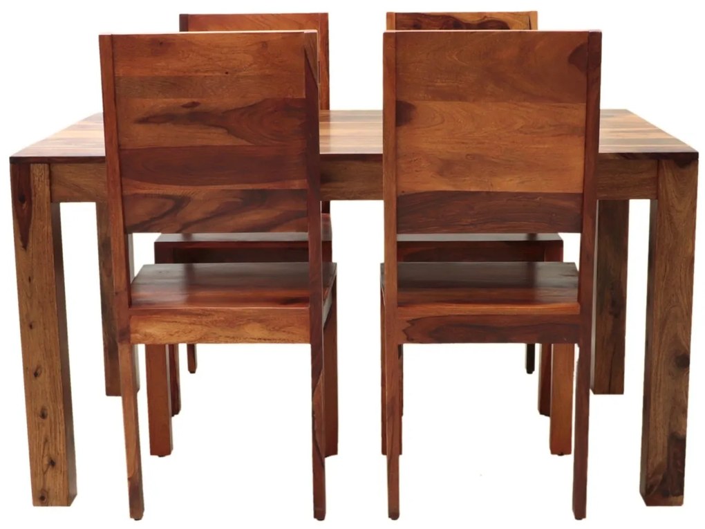 furniture-nabytek.cz - Rustikální jídelní set pro 4 osoby z indického masivu palisandr