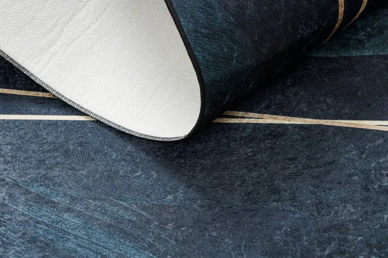 Dywany Łuszczów, Kusový koberec ANDRE Leaves 1170, 80x150, modrá, chodba / predsieň