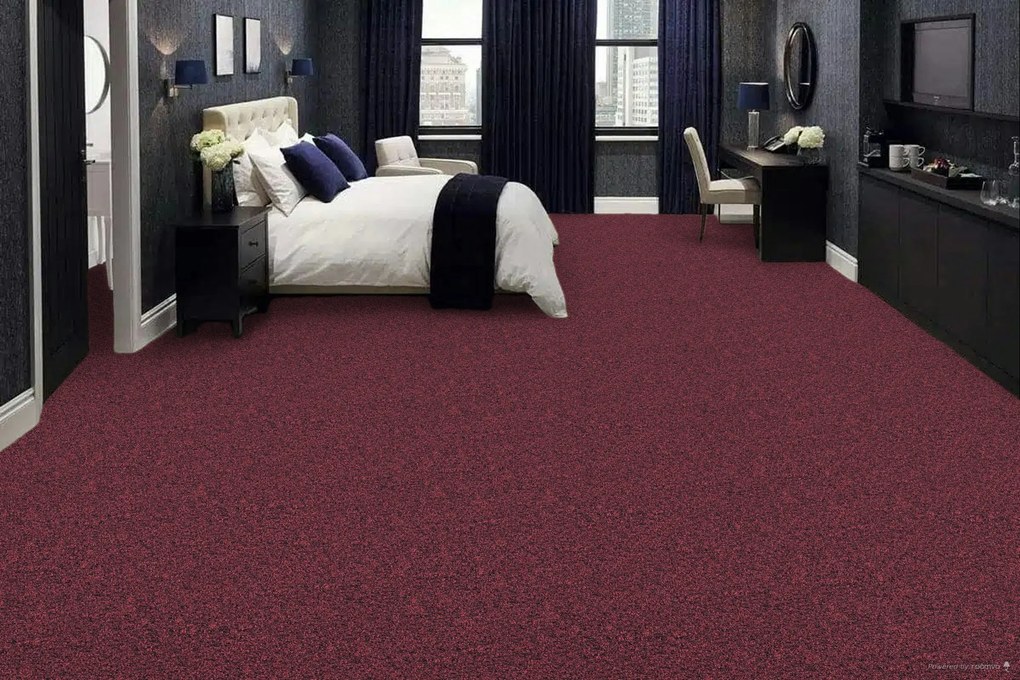 Koberec metráž Merit new 6782, na mieru, šíře 4m, červená, ab (mriežka), chodba / predsieň, ITC