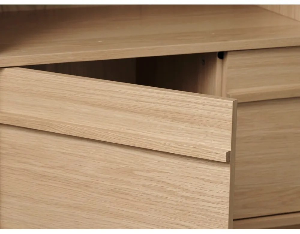 Knižnica v dekore duba v prírodnej farbe 140x90 cm Ponza – Unique Furniture