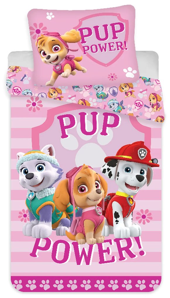 DETSKÉ BAVLNENÉ OBLIEČKY PAW PATROL 100X135 CM, 1KS 40X60 CM VZOROVANÉ