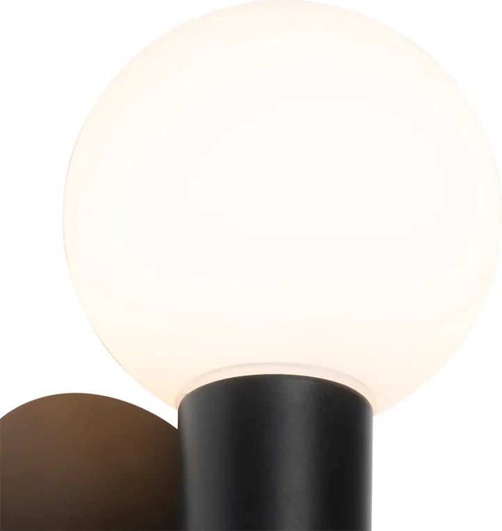 Moderná nástenná lampa čierna IP44 2-svetlo - Cederic