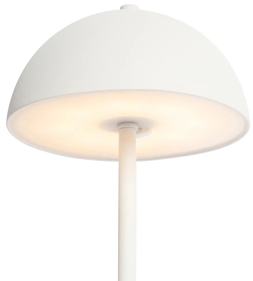 Vonkajšia stolná lampa biela nabíjateľná 3-stupňovo stmievateľná - Keira