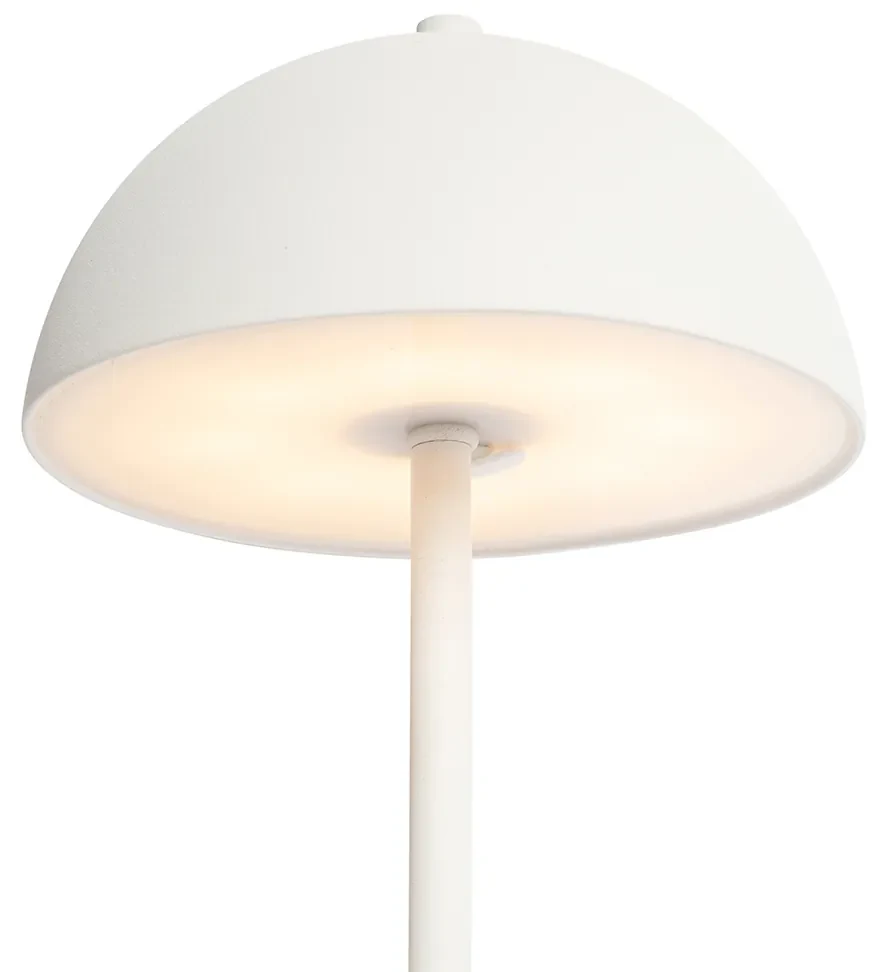 Vonkajšia stolná lampa biela nabíjateľná 3-stupňovo stmievateľná - Keira
