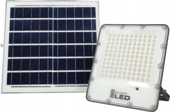 LED stmievateľný solárny reflektor LED/150W/3,2V 5000K 15000 mAh IP65 čierny + diaľkové ovládanie