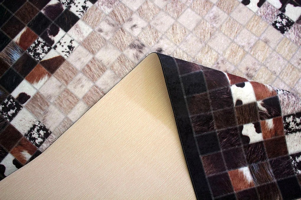 Okrúhly koberec Porte 2054 BLACK – čierno-béžový dizajn Rozmer: 120 cm