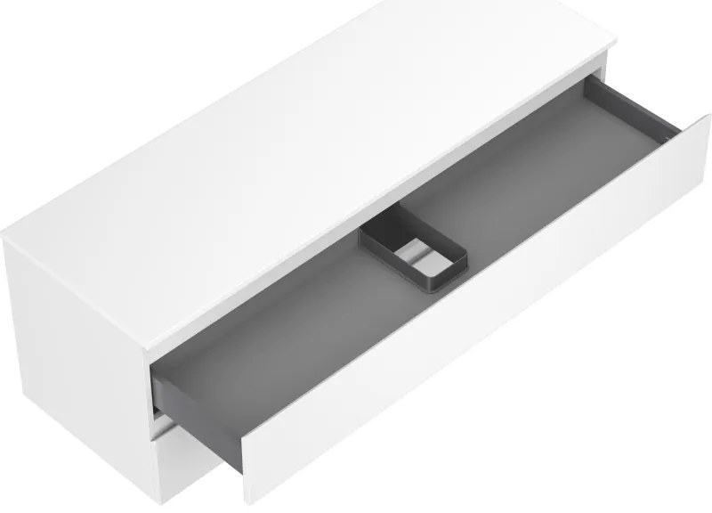 Mexen Orio, kúpeľňová skrinka pod umývadlo 140 cm s hornou časťou, 2 zásuvky, biela matná, 91A10-14047-2-BFFC01