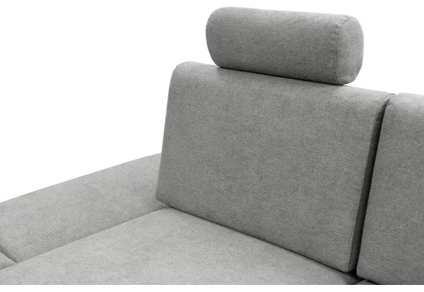 Rozkladacia rohová čalúnená sedacia súprava AVESTA do tvaru L, ľavé prevedenie, sivá, s úložným priestorom