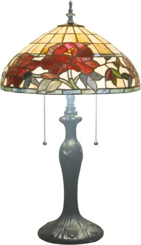 Stolné svietidlo Tiffany vitráž ROSE stojan Deluxe Ø36*60