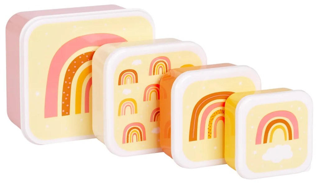 A Little Lovely Company - súprava štyroch desiatových škatuliek - dúha