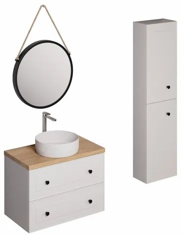 Kúpeľňová zostava s umývadlom vrátane umývadlovej batérie, vtoku a sifónu Naturel Forli biela KSETFORLI11, 1 ks