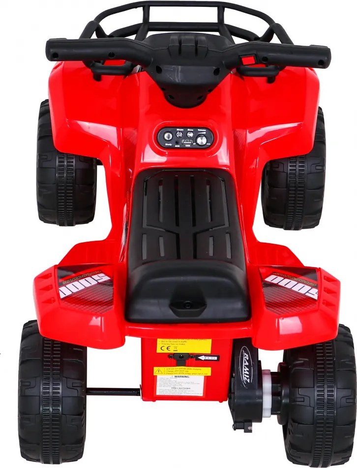 Ramiz Detská štvorkolka na batérie Storm Červená + 25W motor + MP3 USB + LED