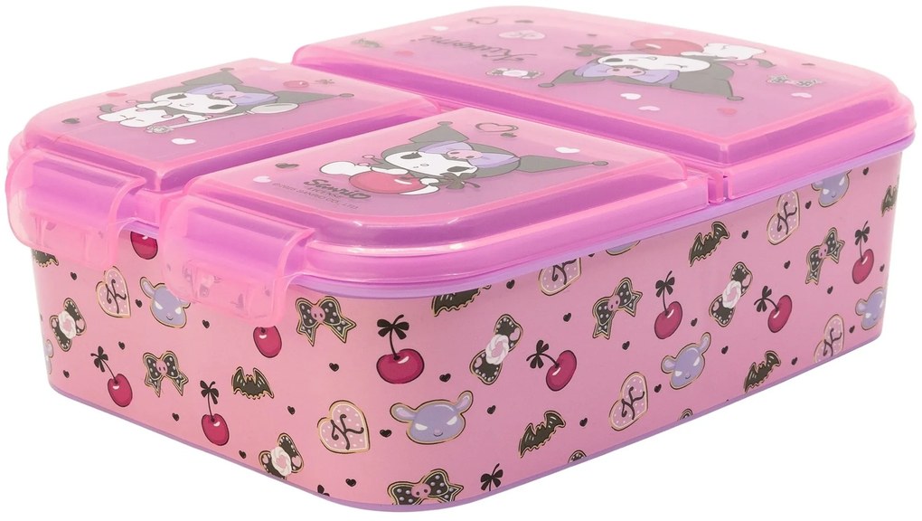 Multibox na desiatu s motívom Kuromi s tromi priehradkami | Bez obsahu BPA