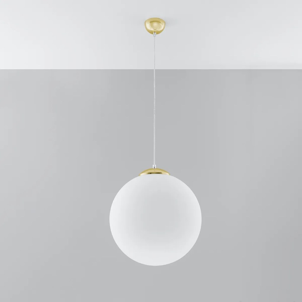 Závesné svietidlo Ugo, 1x biele sklenené tienidlo, (fi 40 cm), g