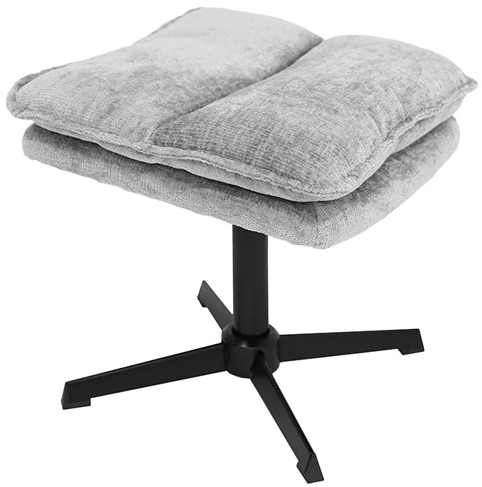 Relaxačné otočné kreslo KATANIA s podnožkou, svetlosivé