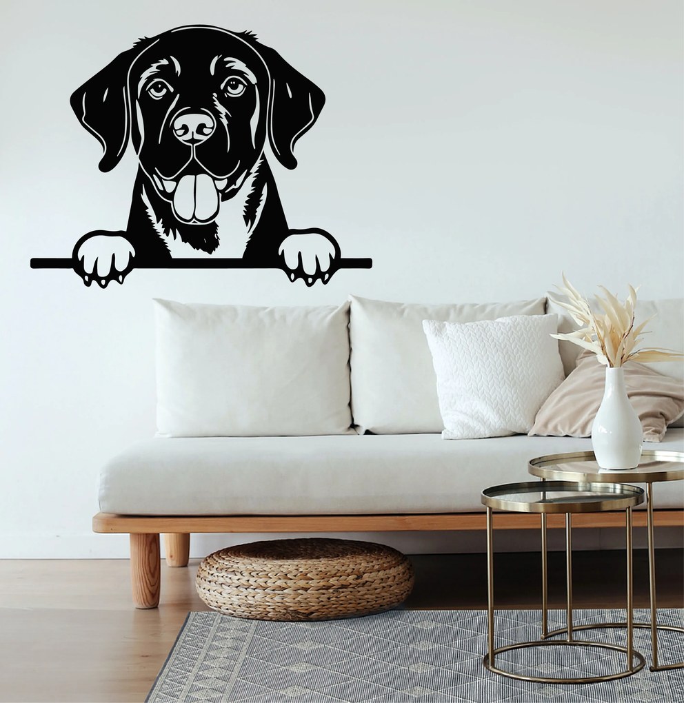 Veselá Stena Samolepka Labradorský retriever Farba: růžová, Veľkosť: 80 x 62 cm