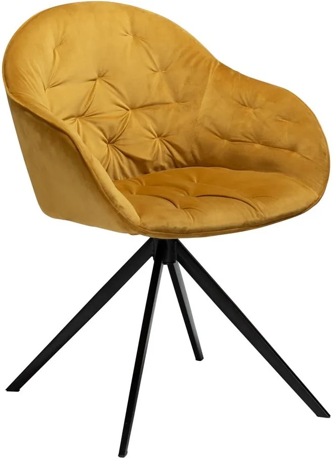 Žltá zamatová stolička DAN-FORM Denmark Cray