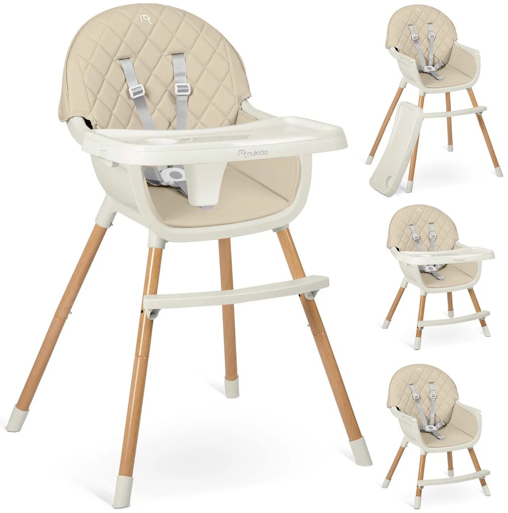 Stolička na kŕmenie Nukido Lilo, béžová 700703
