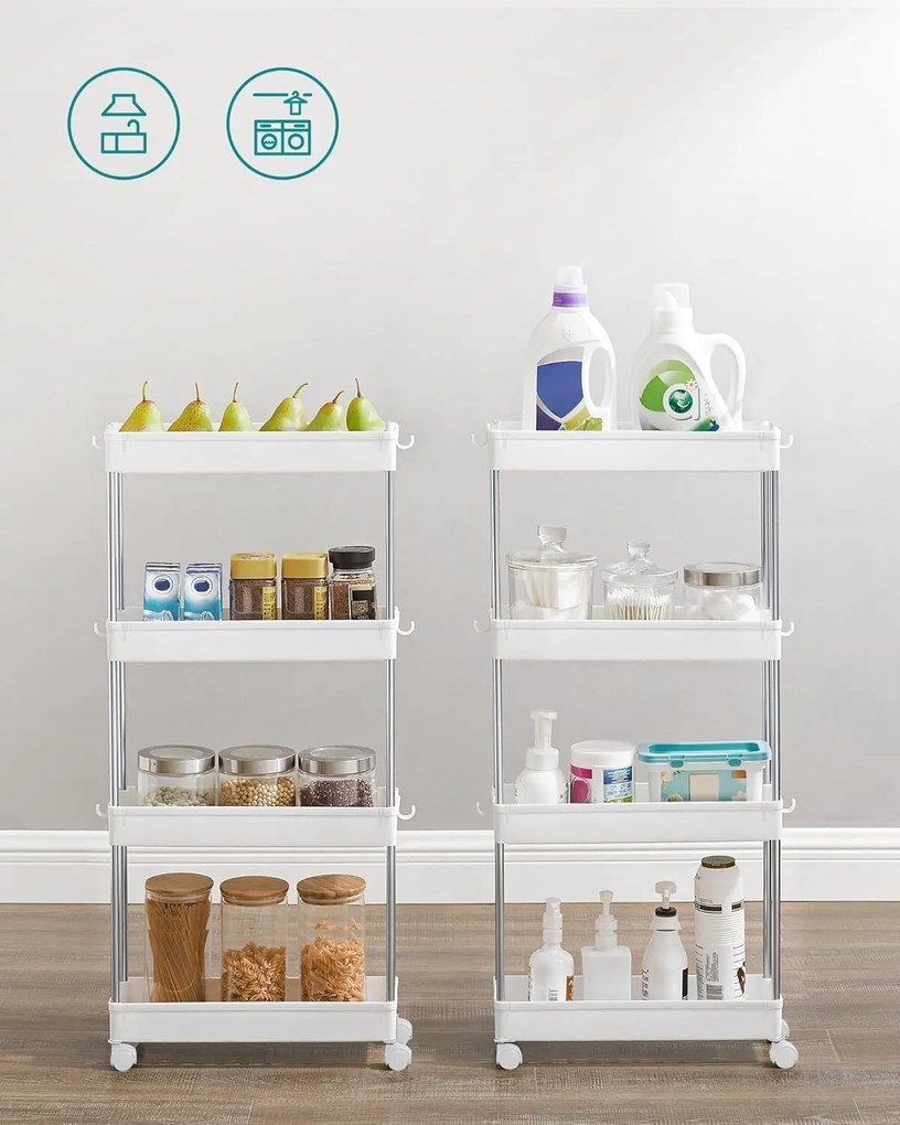 Regál na kolieskach VOXO I biely