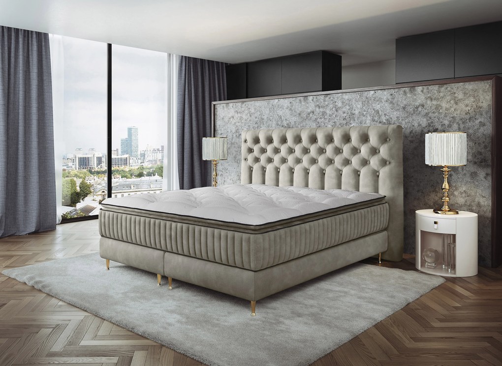 Kontinentálna posteľ Astor 160x200, béžová Fresh
