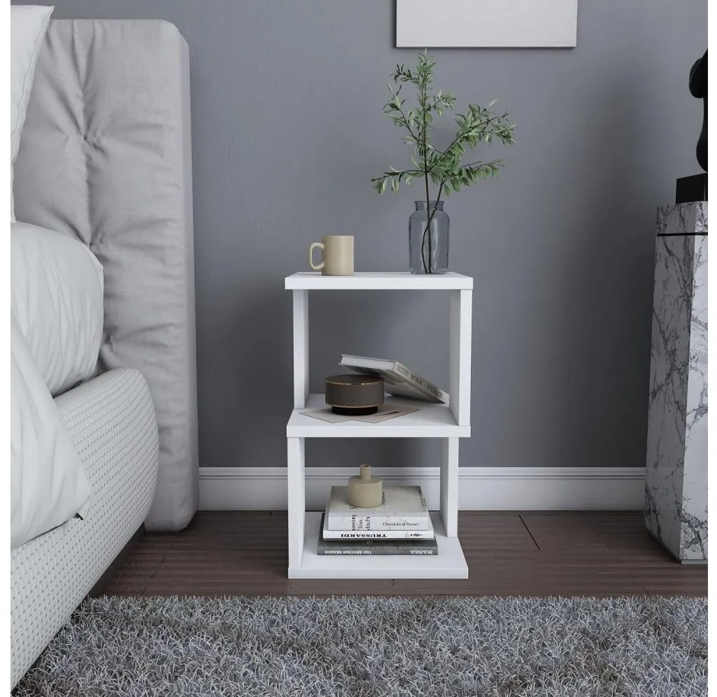 Nočný stolík CARTER 49,4x29,6 cm biela