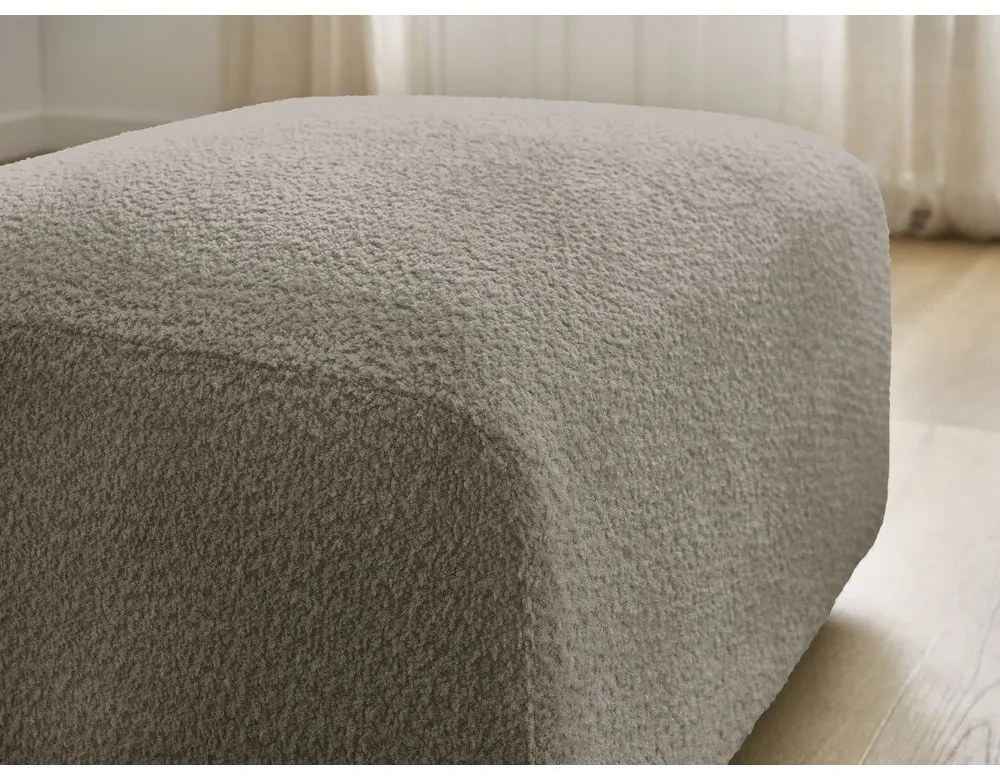 Sivohnedá podnožka z textílie bouclé Tina – Bobochic Paris